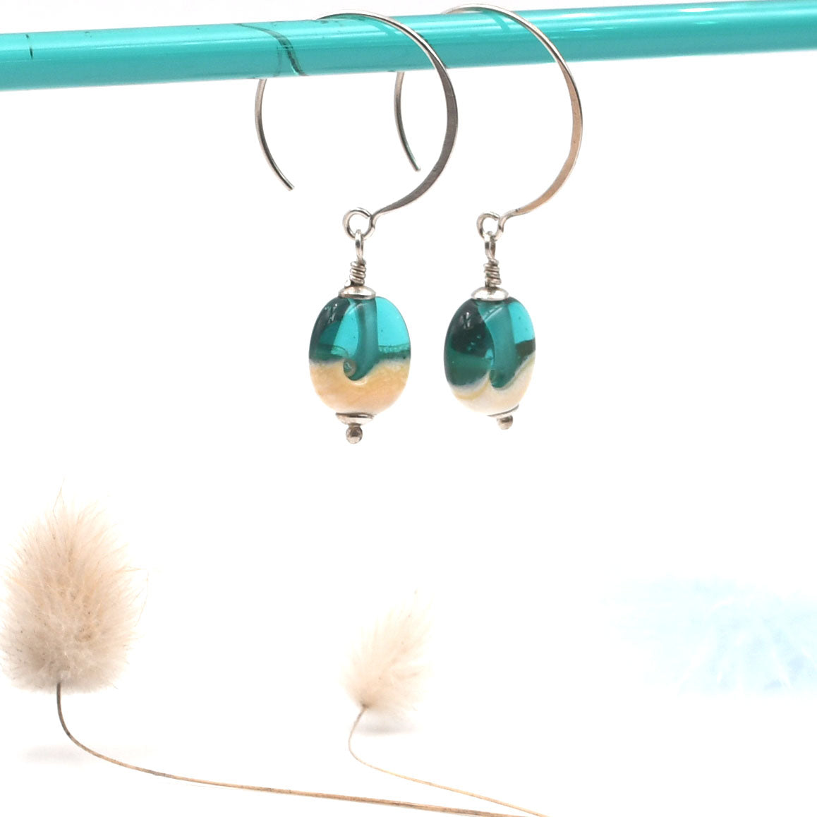 Boucles d'oreilles Itsasoa 'Bleu lagon"
