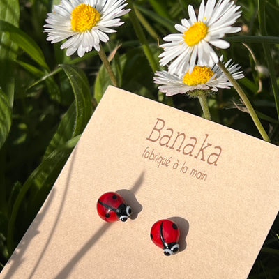 Boucles d’oreilles Coccinelle puces