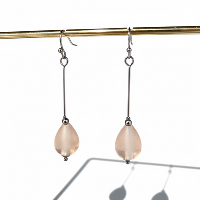 Boucles d’oreilles rose poudré Maika en verre de Murano