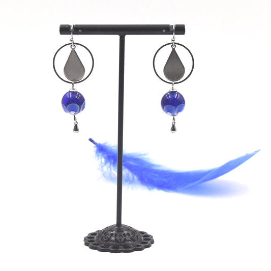 Boucles d'oreilles "Gouttes bleues"
