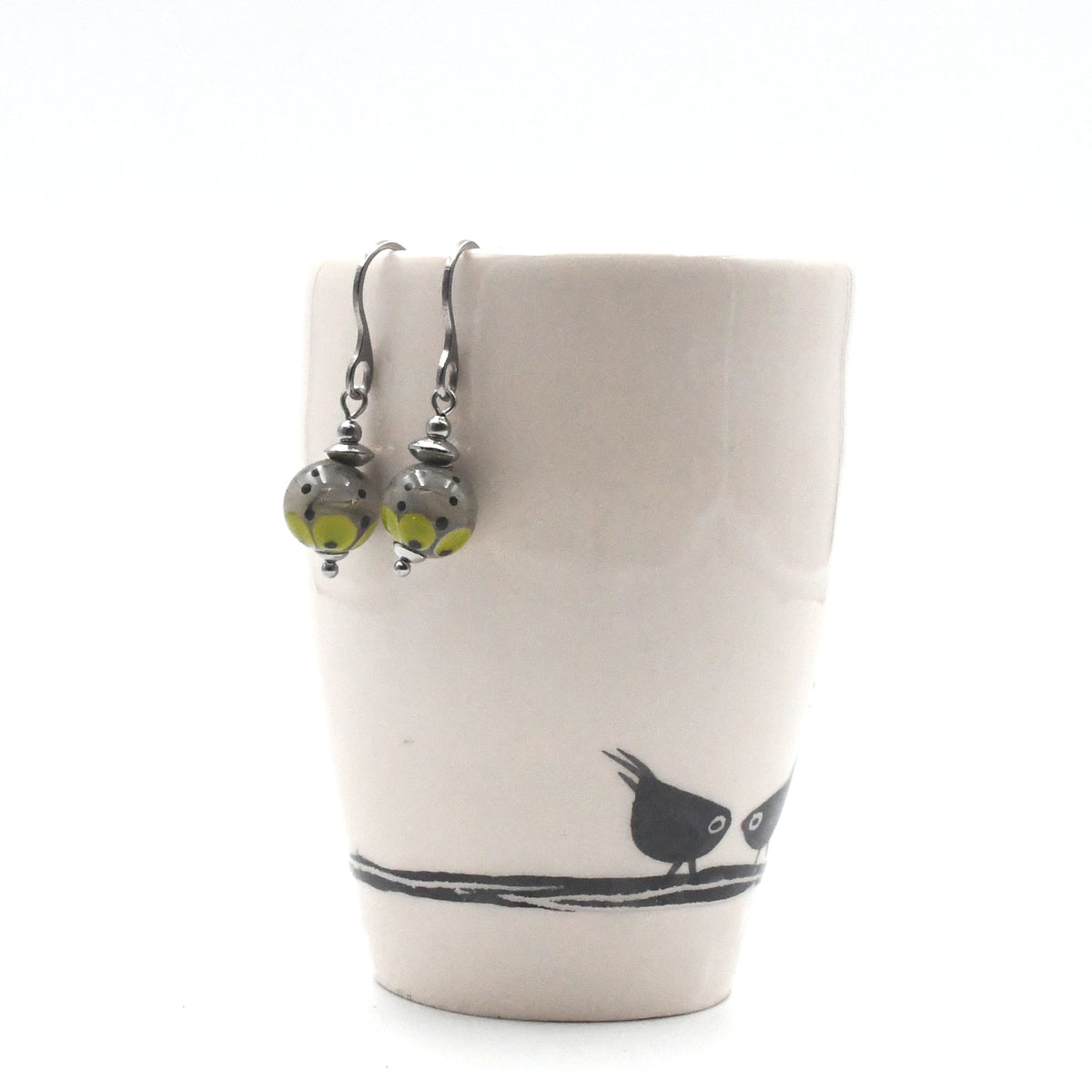 Boucles d'oreilles "Gris Anis"