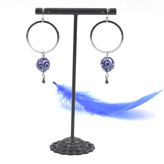 Boucles d'oreilles "Pétales bleus"
