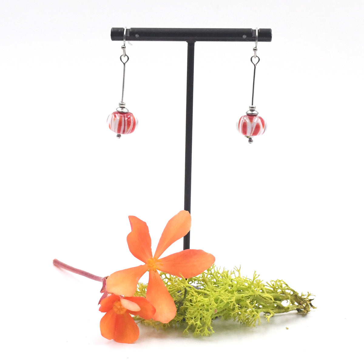 Boucles d'oreilles "Rouge & Blanc"