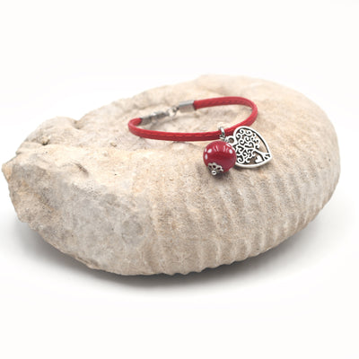 Bracelet cuir rouge