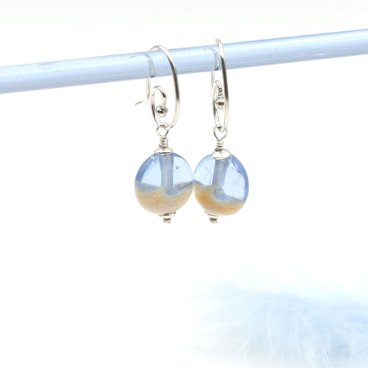 Boucles d'oreilles Itsasoa "Bleu glacier"