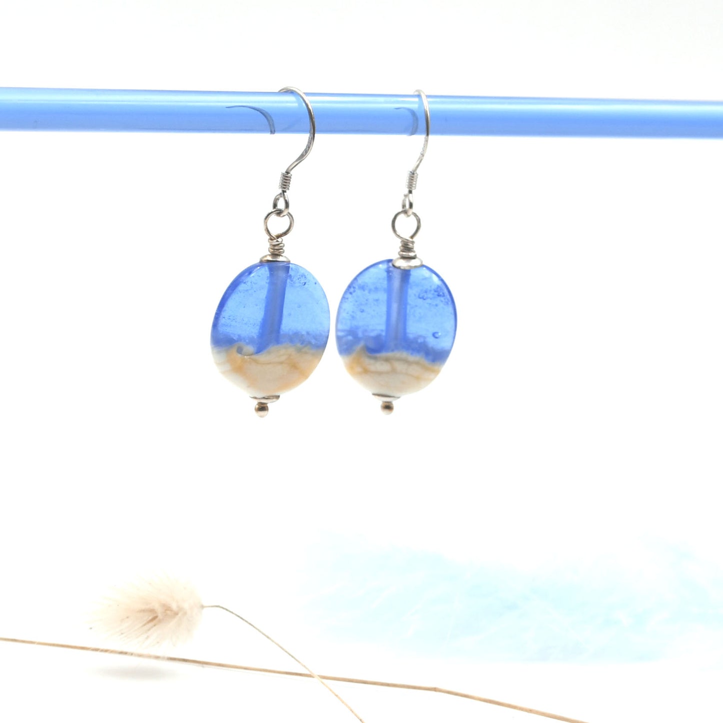 Boucles d'oreilles Itsasoa "Bleu mer"