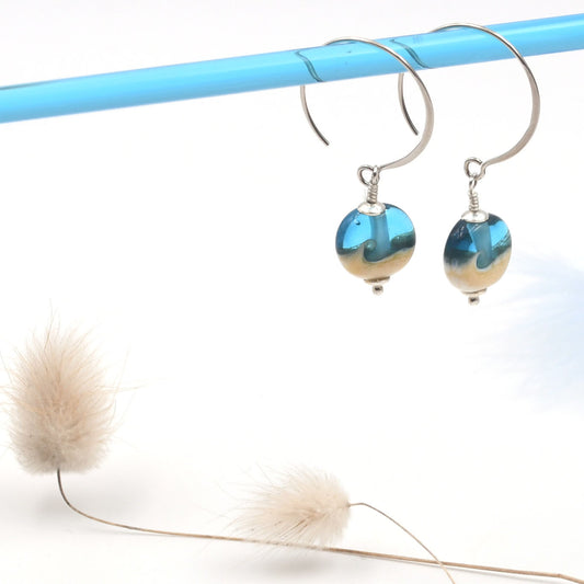 Boucles d'oreilles Itsasoa "Bleu Turquoise"
