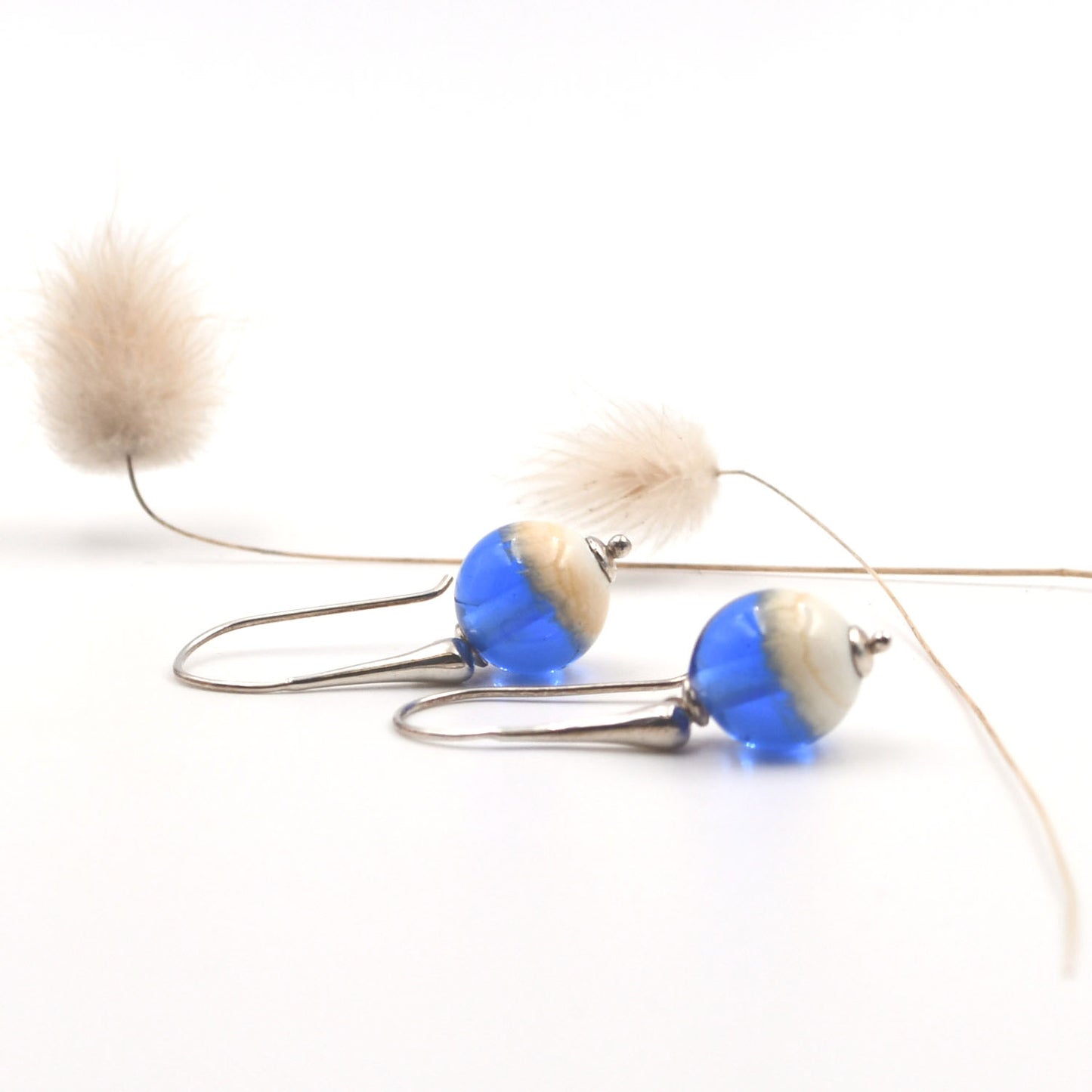 Boucles d'oreilles Itsasoa "Bleu mer"