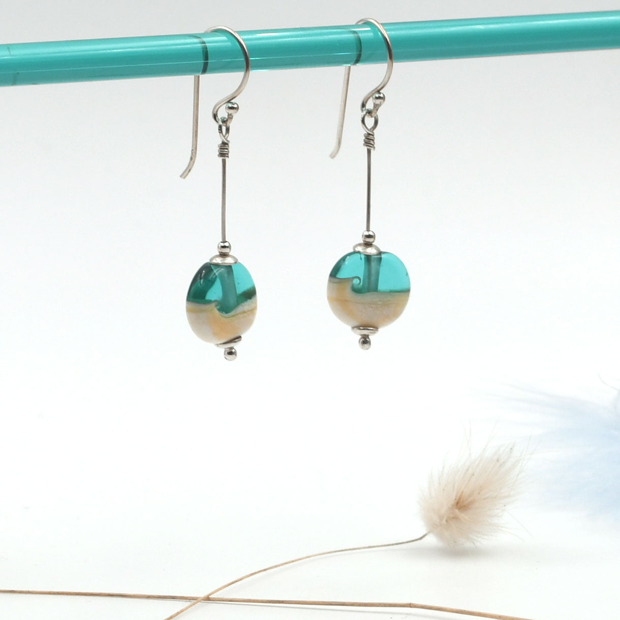 Boucles d'oreilles Itsasoa 'Bleu lagon"