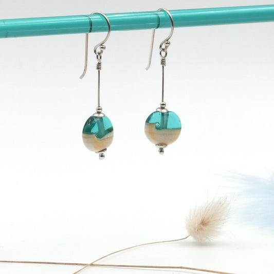 Boucles d'oreilles Itsasoa 'Bleu lagon"