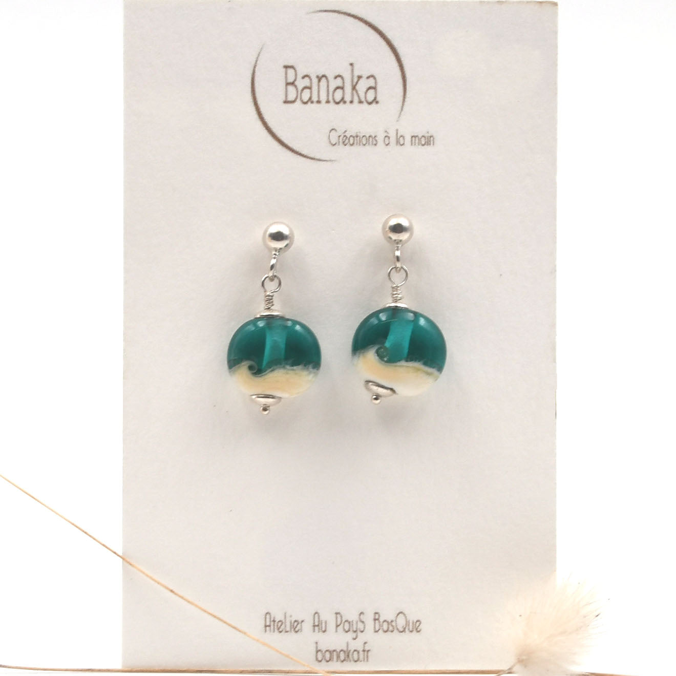 Boucles d'oreilles Itsasoa 'Bleu lagon"