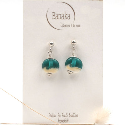 Boucles d'oreilles Itsasoa 'Bleu lagon