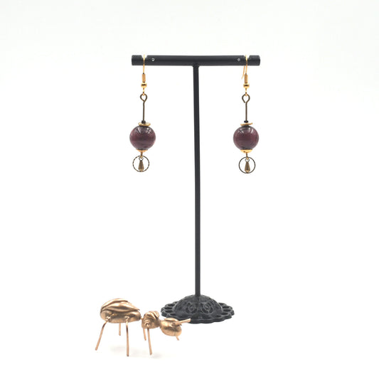Boucles d'oreilles J'adore "Lie de vin"