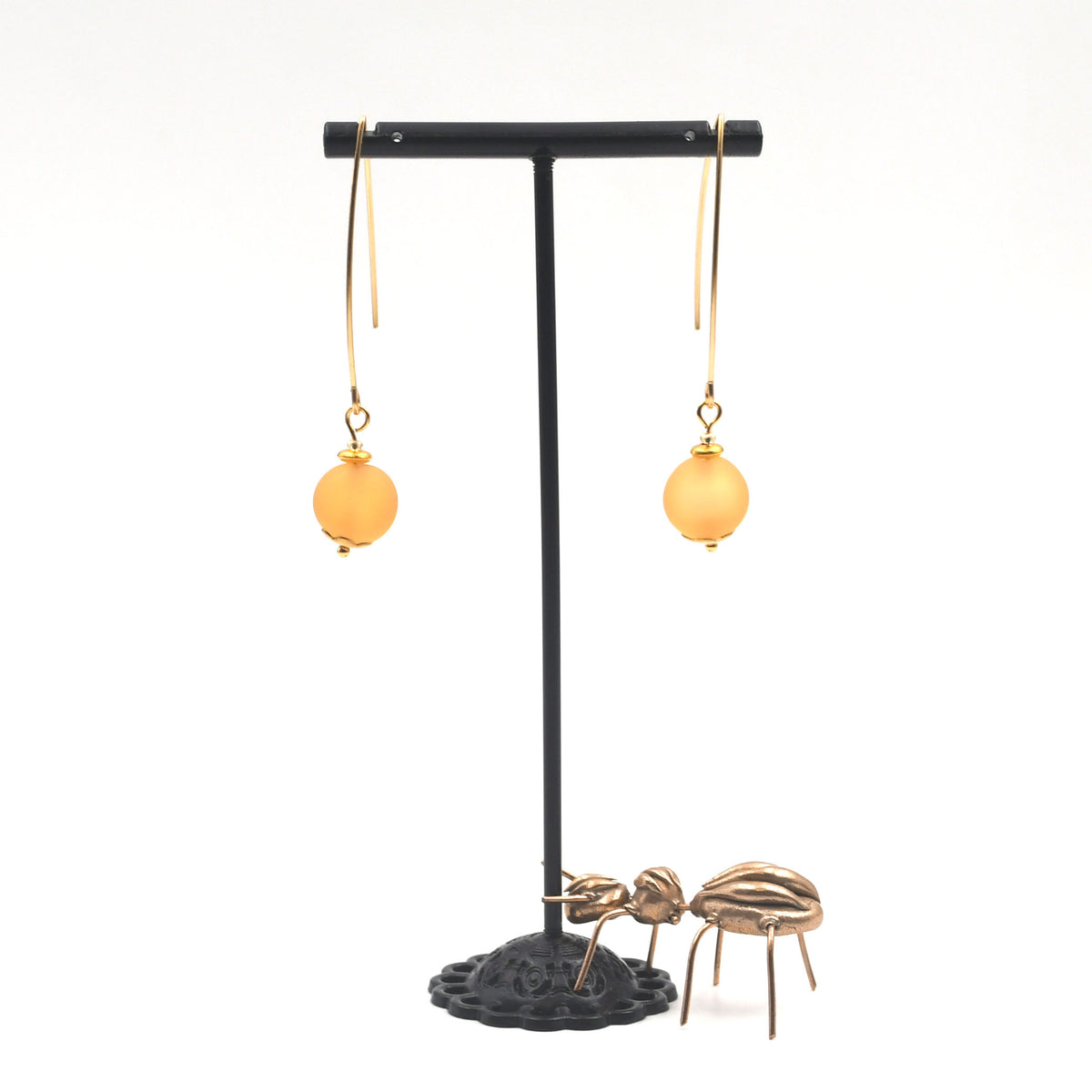 Boucles d'oreilles J'adore "Ambre dépoli"