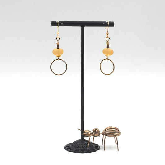 Boucles d'oreilles J'adore "Ambre dépoli"