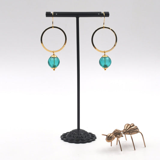 Boucles d'oreilles J'adore "Bleu canard"