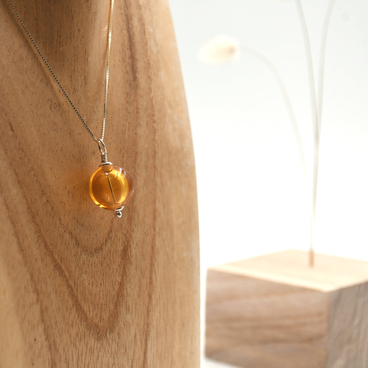 Collier Perle Creuse Argent