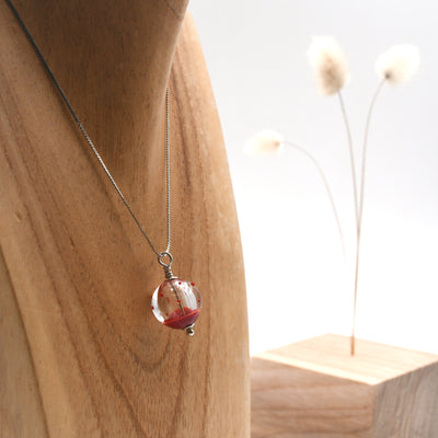 Collier Perle Creuse à Pois